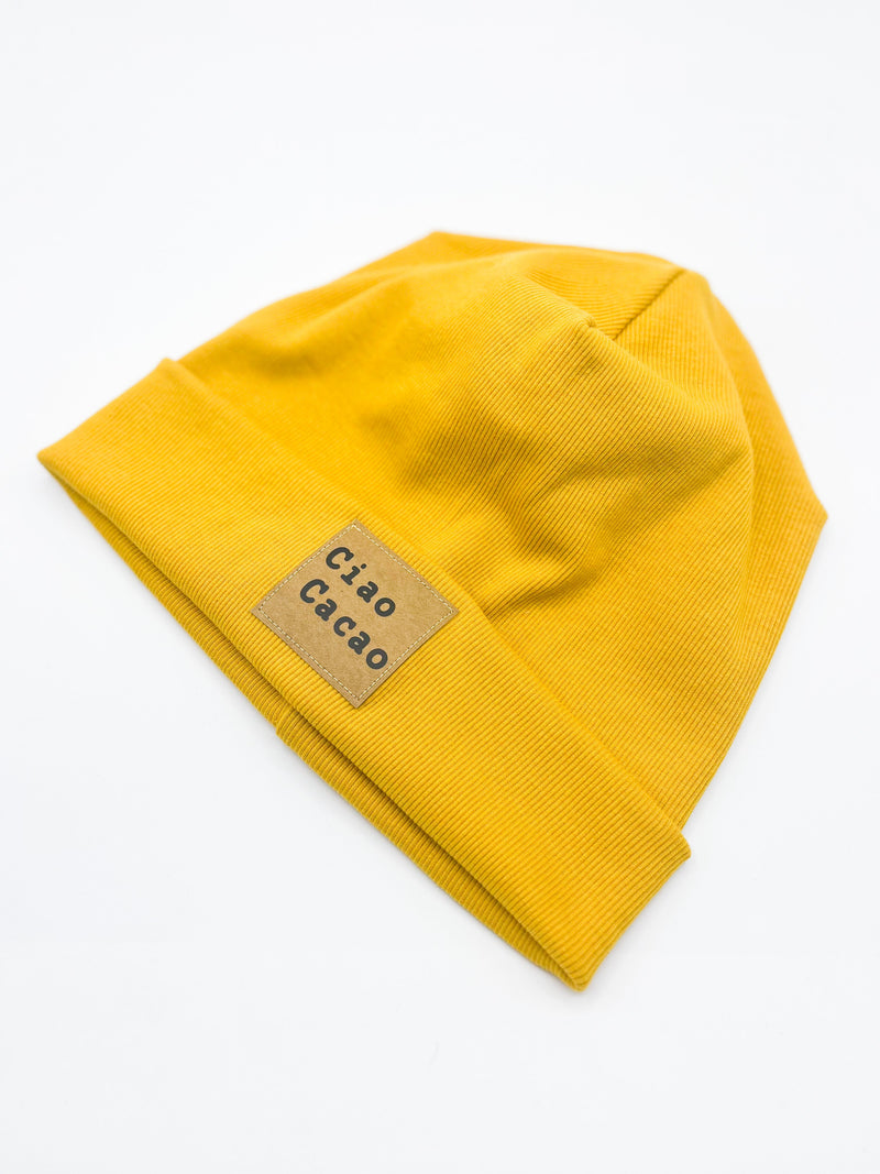 Statement-Beanie "Hello sunshine" aus Rib-Jersey - Milli Wonka